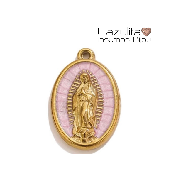 Producto - MEDALLA GUADALUPE ACERO ROSA