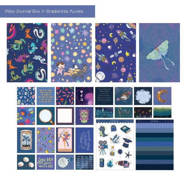 Producto - PREVENTA Miss Journal Box MIX especial - Gradientes Azules