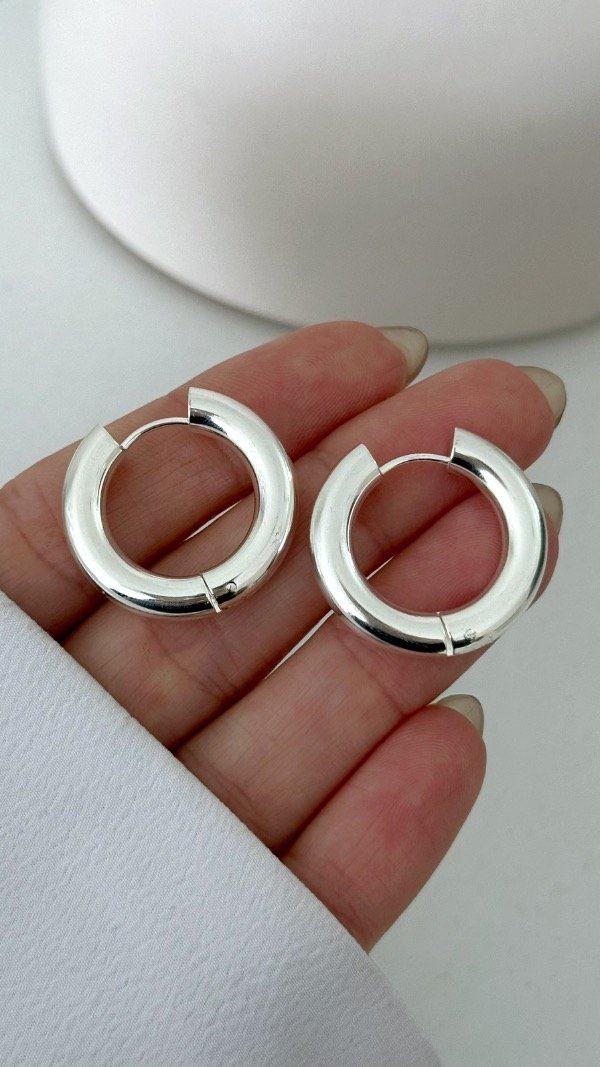Producto - Argollas Red 2,6cm ACERO BLANCO