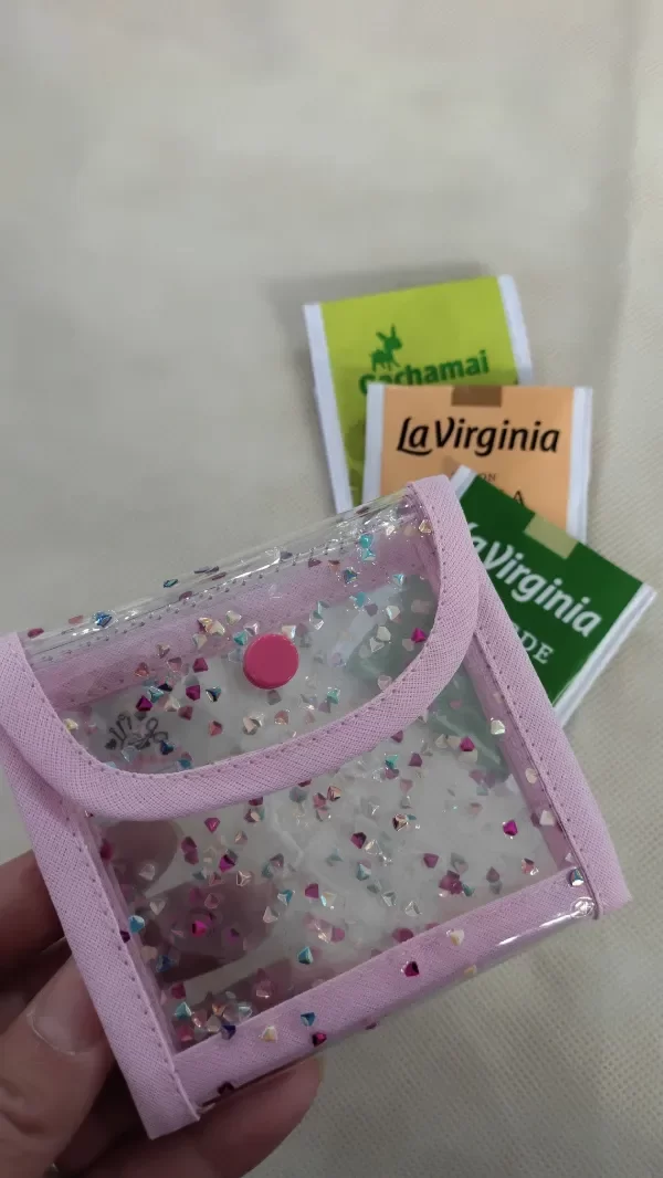 Producto - PORTA SAQUITO DE TE ROSA CLARO CON FUCSIA