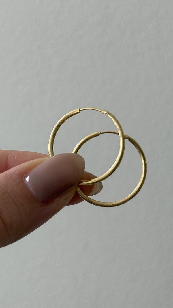 Producto - Argollas finas 2,5cm ORO LAMINADO - 0