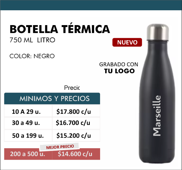 Producto - Botella termica 750 ml. Desde
