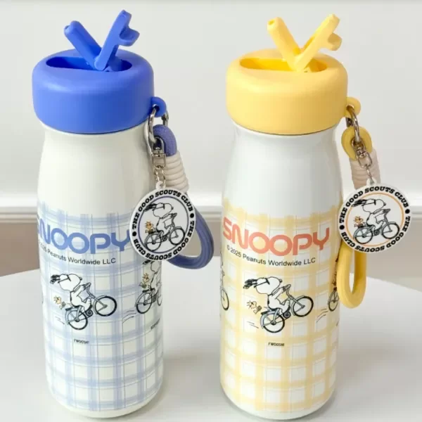 Producto - Botella Termica Acero Inox Doble Pico + Sorbete Snoopy Cute