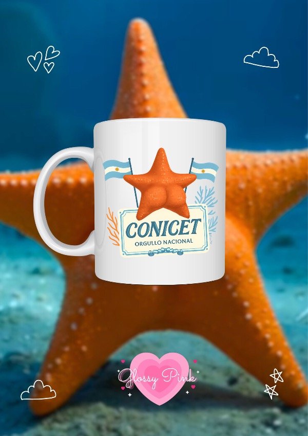 Producto - Taza Estrella CONICET de polímero sublimada