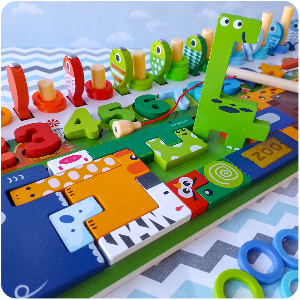 Producto - Ábaco de Encastre 4 en 1 de Madera