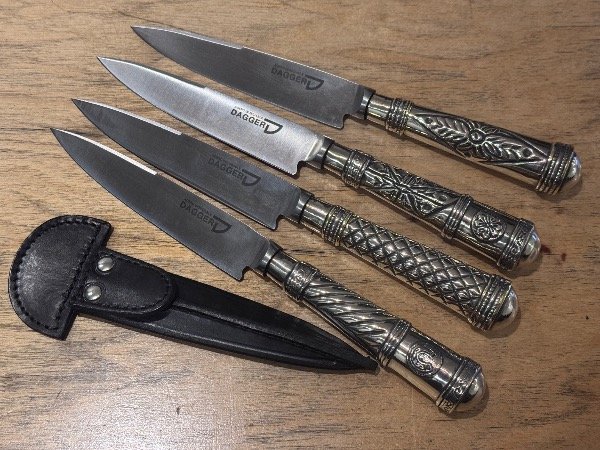 Producto - 150 - Cuchillo DAGGER Alpaca Criollo - Cincelado Motivos Surtidos x14cm