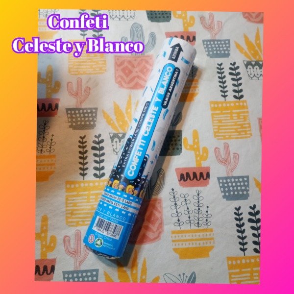 Producto - Confeti celeste y blanco