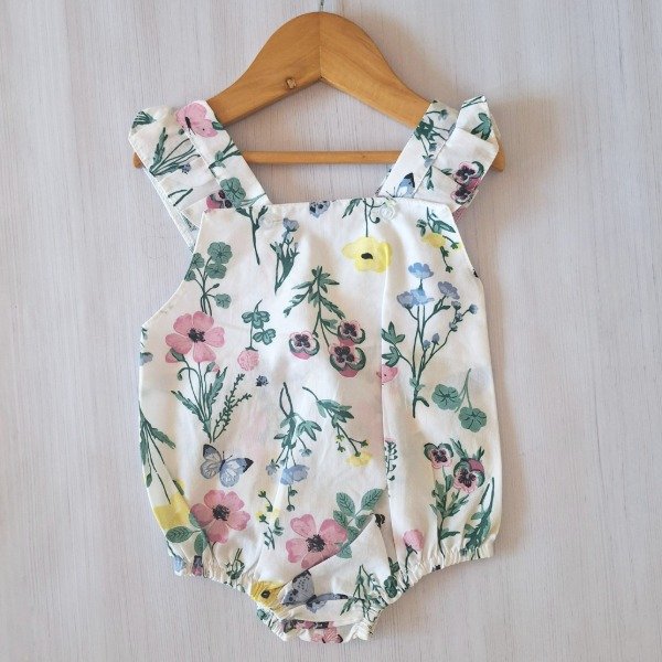 Producto - Body Poplin Blanco con Ramitas Verde