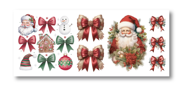 Producto - DTF UV 20x8cm - NAVIDAD PAPA NOEL Y MOÑOS 1