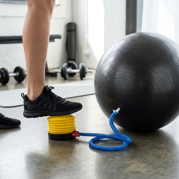 Producto - Inflador pelotas de esferodinamia con fuelle para inflar a pie o mano. - 0