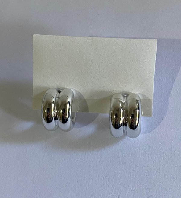 Producto - Aros argolla doble plateado