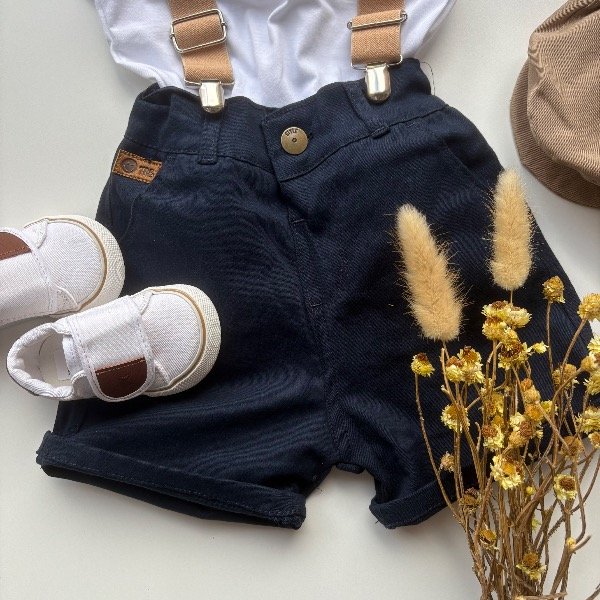 Producto - Bermuda de gabardina color AZUL línea bebés - 0