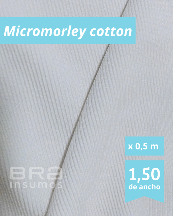 Producto - Micromorley cotton 1,5 m de Ancho - Blanco (x 1/2 Metro)
