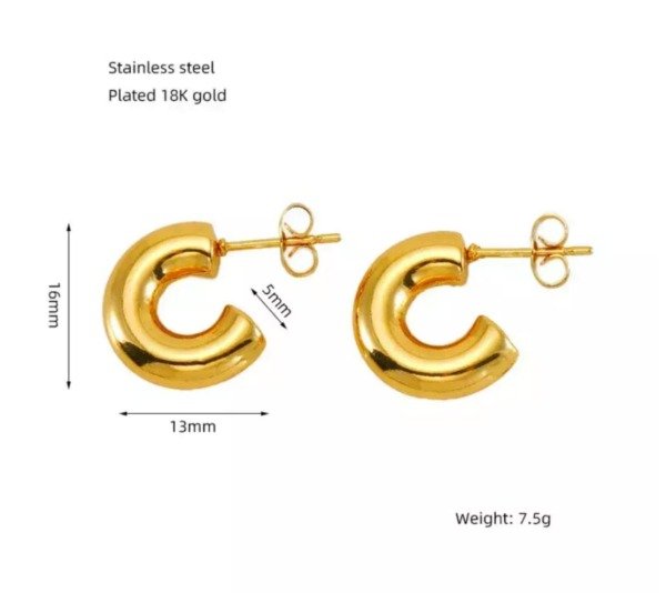 Producto - SEMI ARGOLLAS STEFFY. ACERO DORADO