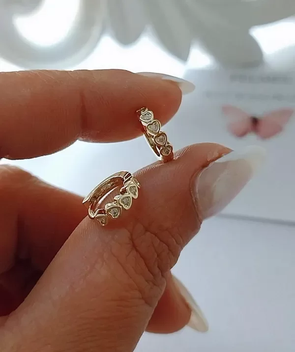 Producto - Argollitas corazoncitos cubics