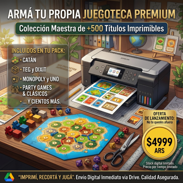 Producto - N41: MEGA PACK +500 JUEGOS DE MESA IMPRIMIBLES, CREÁ TUS PROPIOS JUEGOS EN CASA