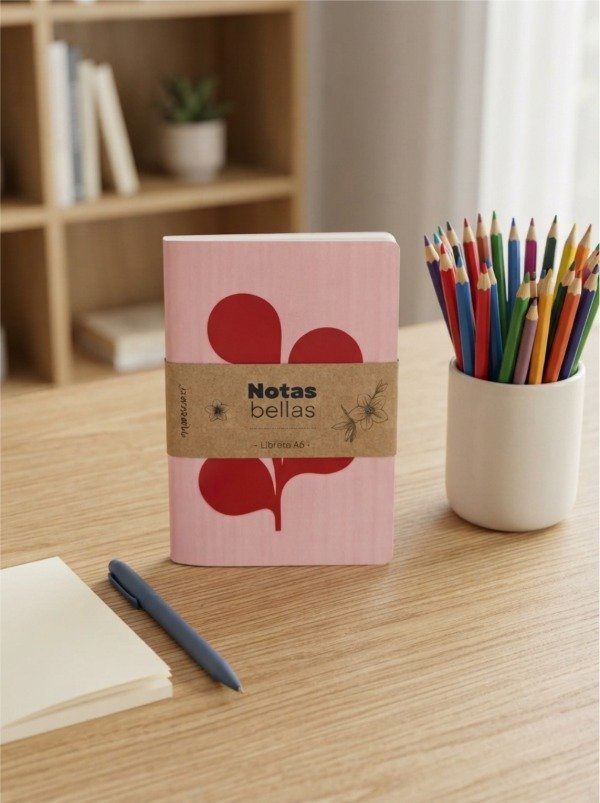Producto - Libretita A6 / Ramita Bombón / Rojo Fuego - 0