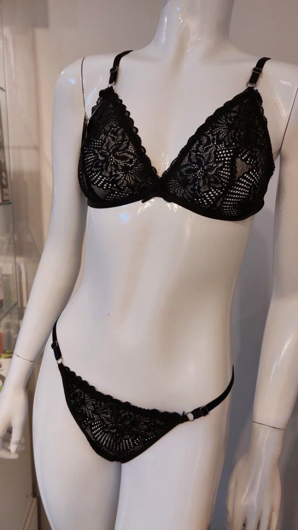 Producto - Conjunto triángulo de encaje negro - 4