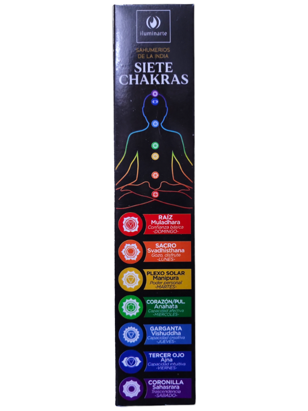 Producto - SAHUMERIOS ILUMINARTE INDIA  - 21 VARILLAS - 7 CHAKRAS