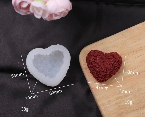 Producto - MOLDE SILICONA CORAZON CON FLORESs - 0