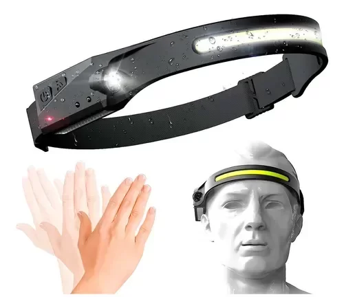 Producto - Linterna Vincha Minera Luz Recargable Usb Con Sensor 2 Luces