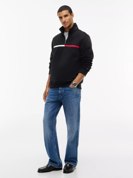 Producto - Flag Stripe Logo Quarter-Zip Sweatshirt Negro - 4