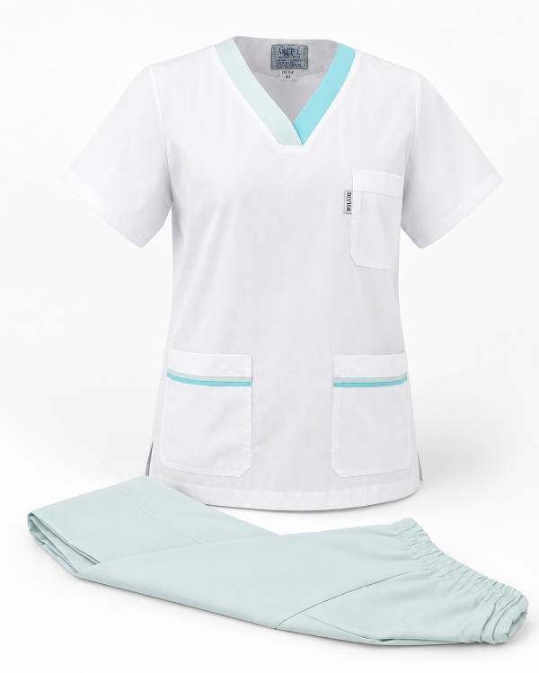 Producto - Ambo blanco con vivo verde + náutico verde