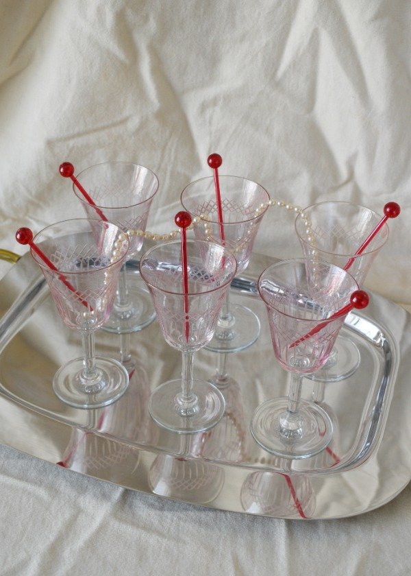 Producto - Set de seis copas de cristal rosa suave - 2