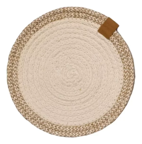 Producto - Posa Fuente De Algodón Liso 2 Motivos Reversible 18cm