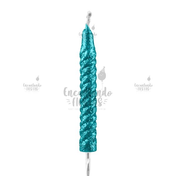 Producto - VelaTorneada Gibré Celeste Cumple