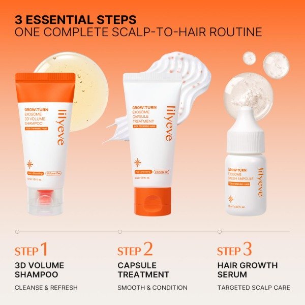 Producto - lilyeve GROWTURN Korean Hair Care Travel kit, Shampoo, Treatment and Serum - 2