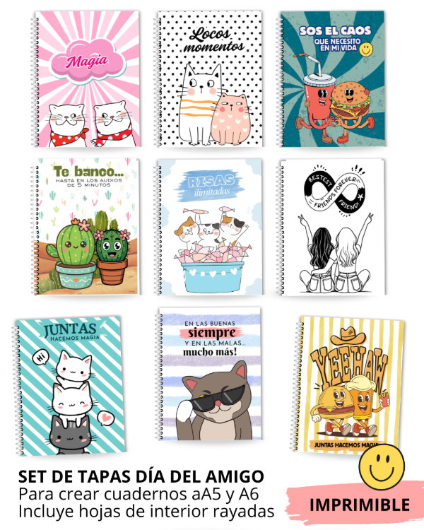 Producto - Set de cuadernos A5 y A6 Día del Amigo ( 9 modelos)