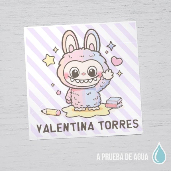 Producto - Labubu: Etiqueta Vinílica Lavable