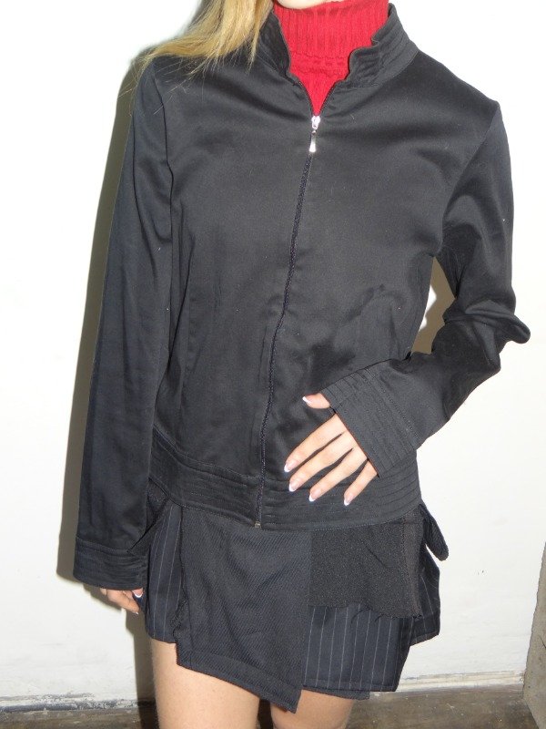 Producto - Campera cuello mao negra