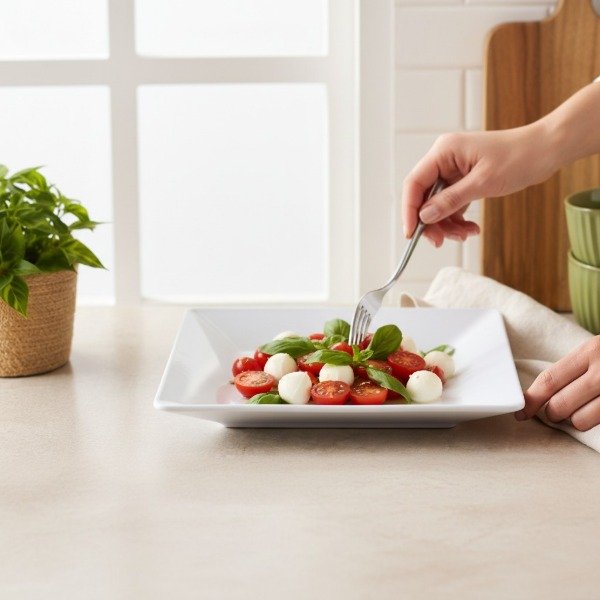 Producto - PLATO CUADRADO POSTRE DE MELAMINA GASTRONOMICA 20X20CM - 2
