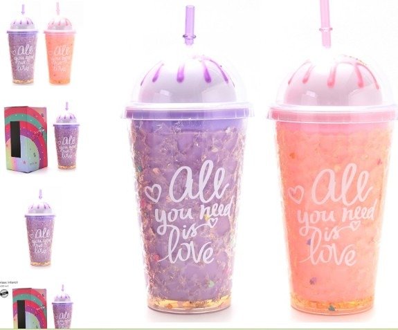 Producto - VASO INFANTIL SKORA ROSA CON SORBETE 450ML