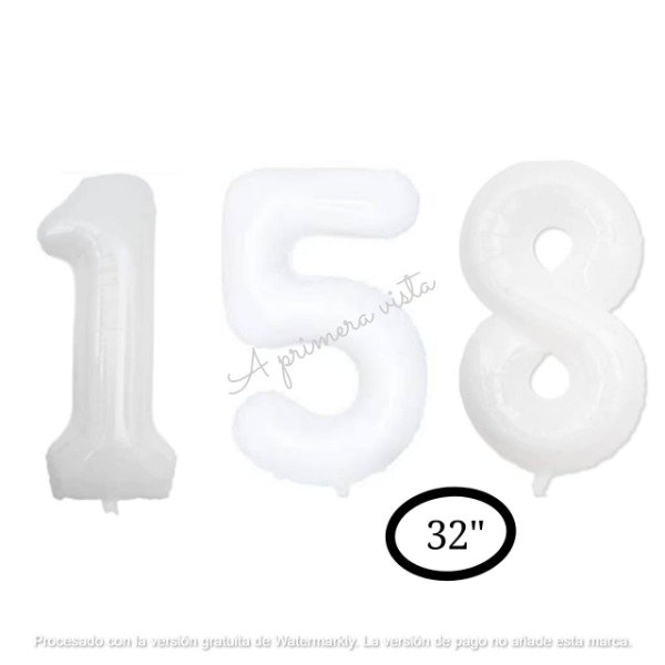 Producto - Globos numeros blanco 32" (80cm aprox.) c/u