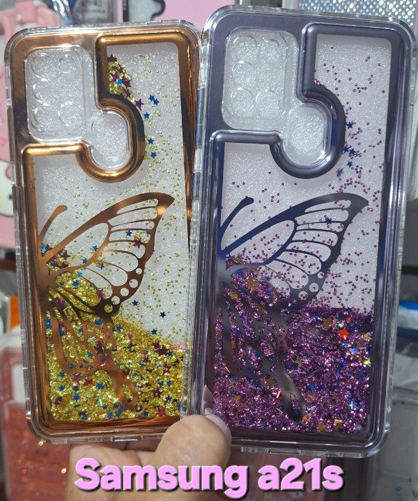 Producto - Fundas diseño glitter con agua reforzadas. Samsung a21s