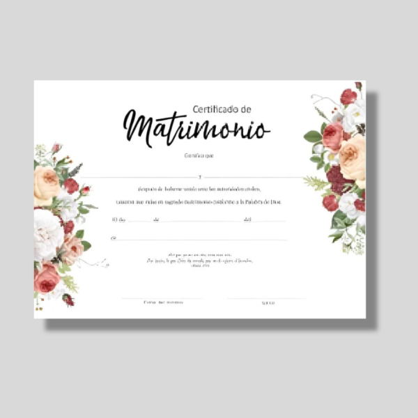 Producto - CERTIFICADO DE MATRIMONIO