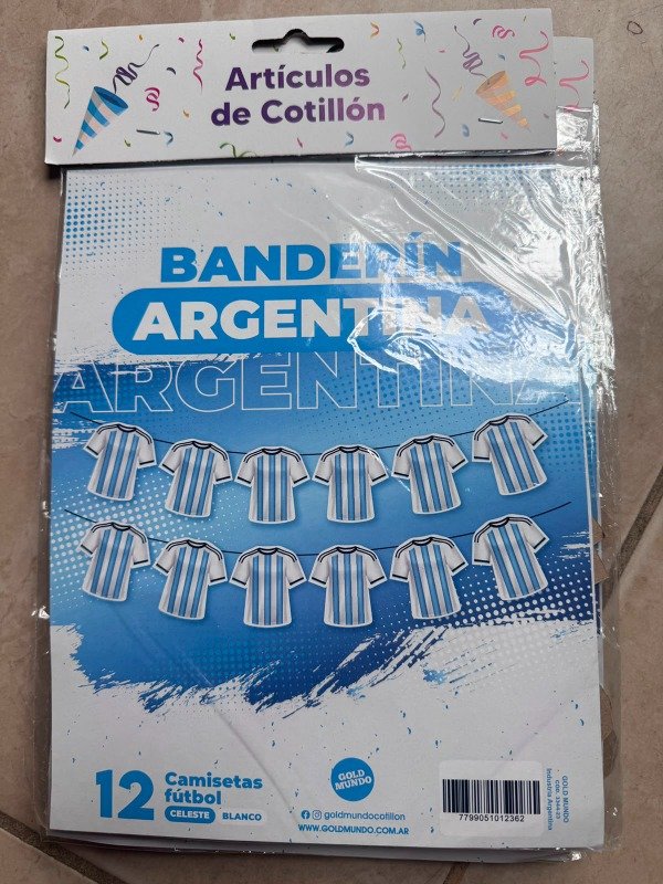 Producto - Banderin Camisetas Argentina 2,20 mts x1