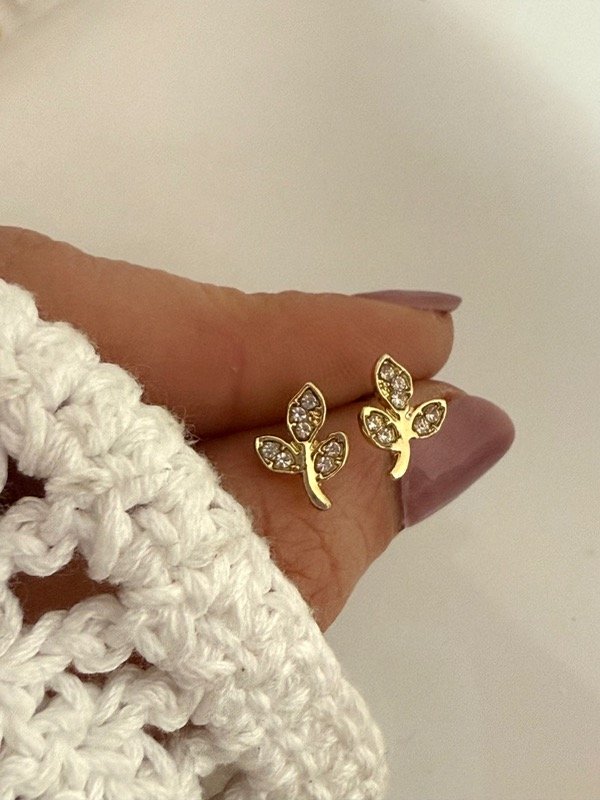 Producto - AD453 Aros hojitas con strass