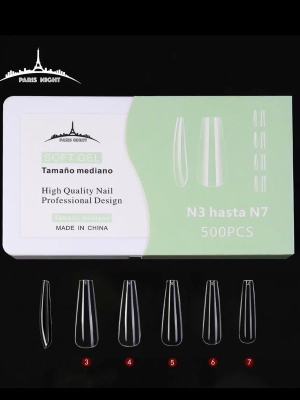 Producto - Tips soft gel París Night x 500. del nro 3 al 7 - 5