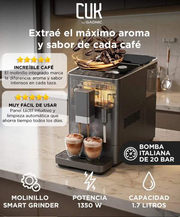 Producto - Cafetera Espresso 20 Bar Espumador De Leche 1350W 17L Filtro De Acero Inoxidable - 0