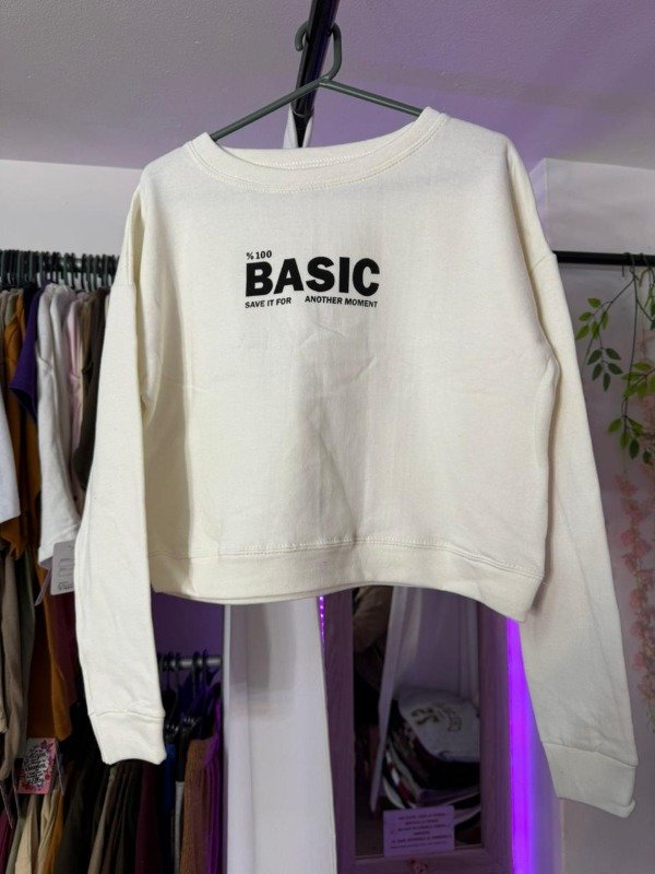 Producto - Buzo Basic Crop Marfil