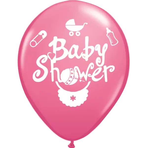 Producto - Globo de látex estampado Baby Shower rosa x5u