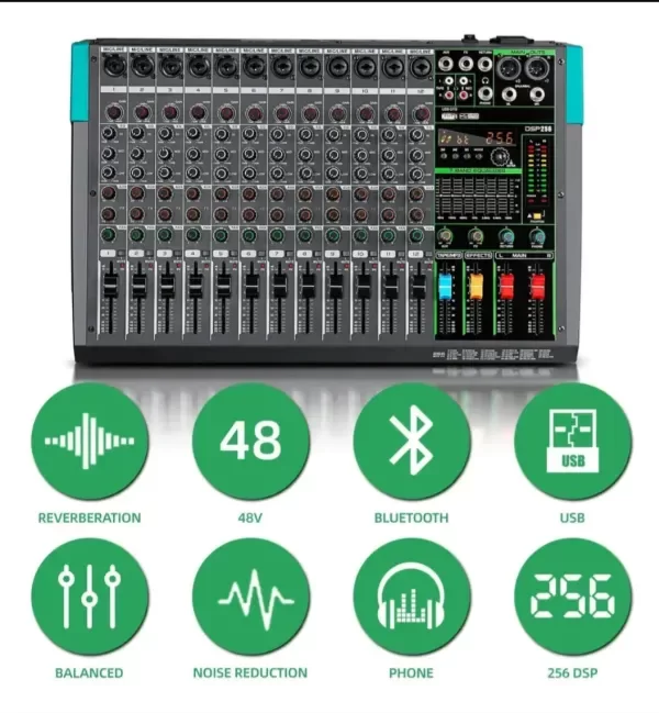 Producto - CONSOLA MIXER 12 CANALES DEPUSHENG LÍNEA PROFESIONAL - 2