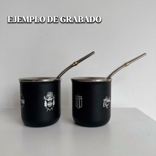 Producto - Mate copita con bombilla chata - Grabado de regalo - 1