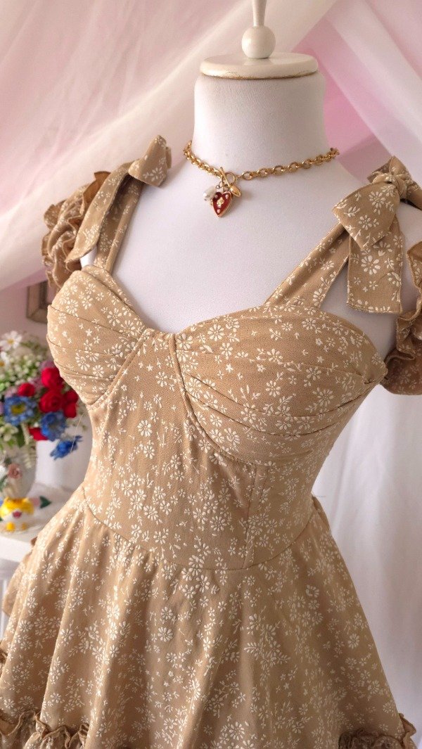 Producto - Vestido Coquette Nadinne Beige! IMPORTADO NUEVO - 3