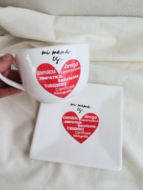 Producto - Mamá es todo Taza XL + Plato - 1