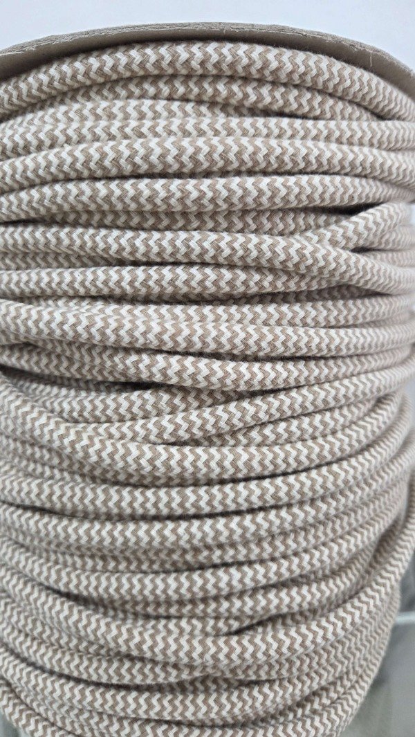 Producto - Cordon de algodón trenzado 6mm ZIGZAG SIMIL YUTE Y CRUDO